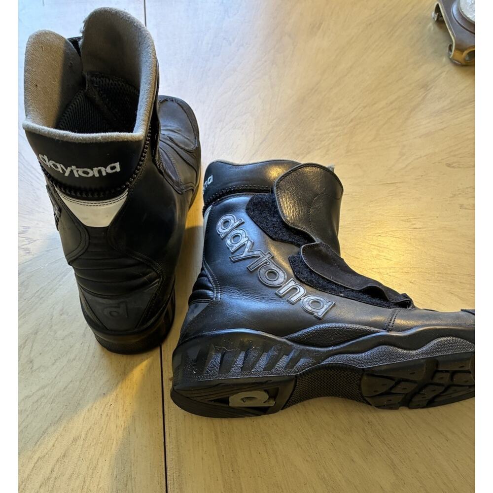Daytona Journey GTX Motorcycle Black Boots 42 Gore-Tex short shaft touring US 9